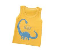 SUPTTING Camiseta de tirantes para chicos informal, suave y cómoda, sin mangas, cuello redondo, estampado de dinosaurio, camiseta de verano, camiseta muscular, camiseta básica para ocio, para parque