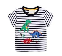 SUPTTING Camiseta infantil con estampado de excavadora, camiseta de manga corta para niños, cuello redondo, camiseta de construcción, camiseta de ocio, camiseta de verano, camiseta para niños