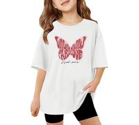 SUPTTING Camiseta infantil con forma de mariposa, diseño de paraíso con texto «Good Vibes», camiseta de manga corta para niñas, camiseta de playa, camiseta de playa, camiseta de juego bonita