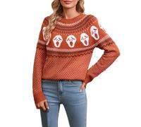 SUPTTING Cárdigan elegante y glamuroso para mujer, elegante y llamativo, de manga larga, frente abierto, con ribete de perlas, tejido texturizado, bolero, otoño para fiesta, Stylew02 Orange, M