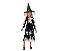 SUPTTING Disfraz de bruja para niños, luminoso, completo con sombrero con efecto de luz, disfraz de hechicera, fantasía, carnaval, estrella, adorno de tul, disfraz de cuento de hadas para Halloween