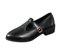 SUPTTING Elegante clásico para mujer Monkstrap Zapato Doble Hebilla Tacón Plano Zapatos de Negocios Formal Intemporal Zapatos de Piel en relieve Punta Punta Zapatos de Cuero para Oficina, Estilo T02