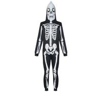 SUPTTING Mono de esqueleto unisex espeluznante anatómico, mono con cremallera en la parte trasera, mono de una pieza terror realista, disfraz de hueso 3D, corte ajustado para tren fantasma
