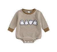 SUPTTING Otoño Unisex Mameluco de Punto Cómodo Lindo Mono Manga Larga Botones Mono Casual Vintage Patrón de Punto Aplicación de Vehículo Ropa de Bebé para el Día a Vida Diaria, estilo-l02 caqui, 3-6