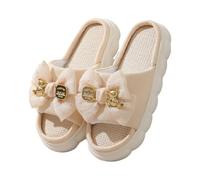 SUPTTING Pantolette - Zapatillas de verano para mujer, elegantes, cómodas, con plataforma y suela abierta, informales, elegantes, con lazo de perlas, para paseos por la ciudad, fiesta de verano, Style