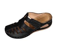 SUPTTING Sandalias para mujer, cómodas, transpirables, de punta abierta, tacón de cuña, mules, informales, bohemias, tejidas, antideslizantes, para paseos por la ciudad, visitas a la playa, Estilo R02