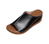 SUPTTING Sandalias para mujer, elegantes, cómodas, versátiles, tacón de bloque, punta abierta, sandalias elegantes y modernas para paseos por la ciudad, visitar un restaurante, Estilo Q01 Negro, 39 EU