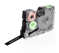 SUPVAN KATASYMBOL G15M Etiquetas Transferencia Térmica Autoadhesivas Continuas Resistentes al Calor/Luz, 12 mm x 7.5 m (Blanco sobre Negro)