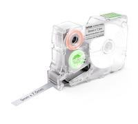 SUPVAN KATASYMBOL G15M Etiquetas Transferencia Térmica Autoadhesivas Continuas Resistentes al Calor/Luz, 9 mm x 7.5 m (Negro sobre Plata)