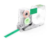 SUPVAN KATASYMBOL G15M Etiquetas Transferencia Térmica Autoadhesivas Continuas Resistentes al Calor/Luz, 9 mm x 7.5 m (Negro sobre Verde)