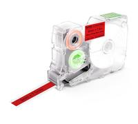 SUPVAN KATASYMBOL G15M Etiquetas Transferencia Térmica Autoadhesivas Continuas Resistentes al Calor/Luz, 9 mm x 7.5 m (Negro sobre Rojo)