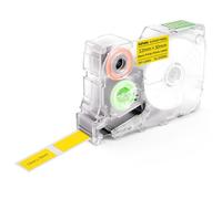 SUPVAN KATASYMBOL G15M Etiquetas Transferencia Térmica Autoadhesivas Resistentes al Calor/Luz, 12 mm x 30 mm, 240 Uds/Rollo (Negro sobre Amarillo)