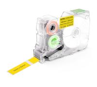 SUPVAN KATASYMBOL G15M Etiquetas Transferencia Térmica Autoadhesivas Resistentes al Calor/Luz, 14 mm x 50 mm, 140 Uds/Rollo (Negro sobre Amarillo)