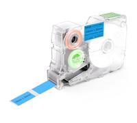 SUPVAN KATASYMBOL G15M Etiquetas Transferencia Térmica Autoadhesivas Resistentes al Calor/Luz, 14 mm x 30 mm, 240 Uds/Rollo (Negro sobre Azul)