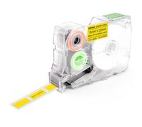 SUPVAN KATASYMBOL G15M Etiquetas Transferencia Térmica Autoadhesivas Resistentes al Calor/Luz, 9 mm x 22 mm, 310 Uds/Rollo (Negro sobre Amarillo)