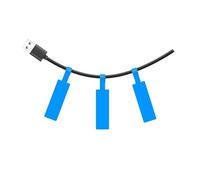 SUPVAN KATASYMBOL T50M Pro Impermeabilización Térmica Etiquetas Adhesivas, 25 mm x 38 mm + 40 mm, 105 Uds/Rollo, Negro sobre Azul