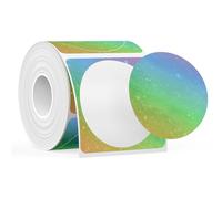 SUPVAN T50M - Cinta para etiquetadora adaptada, recambio de impresión de etiquetas Galaxy Gradiente, tamaño redondo, Φ2, 140 unidades, laminada térmica, impermeable, autoadhesiva, multiusos, cinta de
