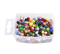 SUPVOX 1 Caja 200 Piezas 5 mm Chinchetas de Mapa Pines de Empuje de Cabeza de Plástico con Punta Esférica de Acero para Bricolaje Artesanal