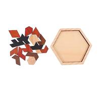 SUPVOX 1 Juego Bloques de Madera Hexagonales Puzzle Educativo Juguete DIY Tangram Desarrollar Imaginación y Coordinación