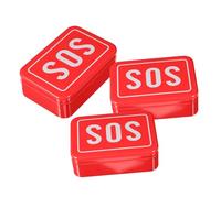 SUPVOX 1 Juego Caja De Primeros Auxilios Al Aire Cestas De Almacenamiento Cesta De Almacenamiento Cajas Suministros De Viaje Al Aire Hojalata Rojo 3 Piezas