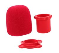 SUPVOX 1 Juego De Protección Para Micrófono De Mano Cubierta Para Micrófono Accesorios Para Micrófono Anillo De Silicona Antivuelco Cubierta De Esponja Para Parabrisas Y Soporte De