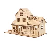 SUPVOX 1 Juego de Rompecabezas de casa de Madera DIY sin terminar, Estilo Europeo, Modelo de construcción 3D, cabaña en Miniatura, casa pintable, decoración Artesanal