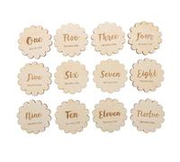 SUPVOX 1 Juego Tarjeta de registro mensual edad pequeño tarjetas de crecimiento tarjetas de registro de crecimiento signos de del mes del bebé tarjetas mensuales de bebe Madera