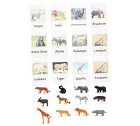 SUPVOX 1 Juego Tarjeta Modelo Animal Figuras de Animales Juguetes Tarjeta de Animales Juego de correspondencias para Animales educativos Tarjetas de Animales Gel de sílice