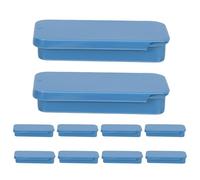 SUPVOX 10 Cajas Pequeñas de Hojalata con Tapa Deslizante Azul, Mini Contenedores Metálicos Rectangulares 60x33x11 Mm para Almacenamiento Portátil de Pastillas, Joyas y