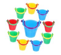 SUPVOX 10 Piezas Cubo de casa de muñecas Mini Cubo baldes Cubos de Agua de muñeca Cubo en Miniatura Toys Home Decor Adorno de la casa pequeña Cubos en Miniatura el plastico