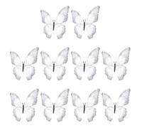 SUPVOX 10 Piezas de Accesorios para Novia Mariposas de Tul Negro y Crema Purpurina, Doble Capa, 10 Cm, Material para Decoración de Tocados y Manualidades DIY