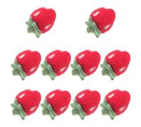 SUPVOX 10 Piezas de Fieltro de Lana Forma de Fresa Roja, para Manualidades Diy, Decoración del Hogar y Accesorios de Bricolaje para Diademas y Tocados