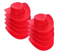 SUPVOX 10 Piezas Sombreros Cowboys Rojos Decorativos para Muñecas Accesorios Miniatura para Fiesta y Manualidades