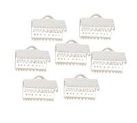 SUPVOX 100 Cierres Metálicos de 1,3 Cm en Color Plata Dientes Internos para Extremos de Cinta, Ideales para Pulseras y Accesorios de Joyería DIY