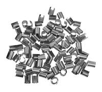 SUPVOX 100 Piezas Clip de Cuerda de Cuero Cilíndrico para Manualidades Diy, Cierre Plegable Borlas, Tamaño 11x15 Mm, Color Negro para Collares y Pulseras Artesanal