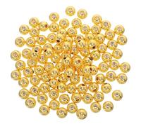 SUPVOX 100 Piezas Cuentas Espaciadoras Doradas de Cobre Redondas de 8mm para Hacer Pulseras y Collares, Accesorios Versátiles para Manualidades y Joyería DIY