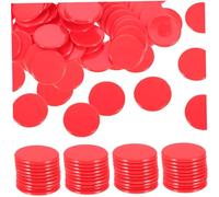 SUPVOX 100 Piezas Fichas de Bingo Contadores para Color Rojo Brillante Aprendizaje Matemático Fichas de Prácticas y Resistentes