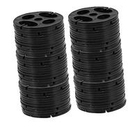 SUPVOX 100 piezas Hebillas de Ajuste para Asiento de Coche Discos Redondos Abs Resistentes y Fáciles de Instalar Correas Elásticas Ajustables para Automóviles Color Negro