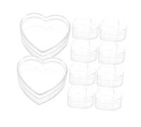 SUPVOX 10piezas Caja De Almacenamiento Corazón Contenedor Cajas Plástico Transparente Fiestas Cumpleaños