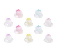 SUPVOX 10piezas Decoración De Loto Simulada para Acuarios y Jardines Miniatura Brillan La Oscuridad Adornos De Resina para Peceras Figuras Miniatura y Decoración De Micro Paisajes