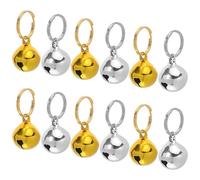 SUPVOX 12 Campanillas Metálicas Abiertas de 16 Mm para Collar de Perro y Gato, Colgantes de Campana para Mascotas en Color Dorado y Plateado, Accesorio para Entrenamiento y