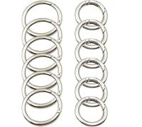 SUPVOX 12 Piezas de Anillos de Resorte Redondos para Llaveros Clips de Aleación de Zinc Plateados de 40X28Mm y 50X35Mm Mosquetones Redondos para Manualidades Bolsos y Mochilas