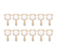 SUPVOX 12 Piezas de Mini Espejos de Mano de Madera sin Terminar para Manualidades Infantiles Accesorio Creativo DIY para Pintar Espejo Delicado y Adorable para Juguete Educativo de