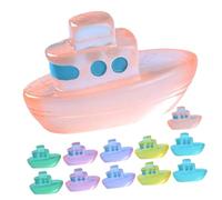 Supvox 12 piezas luminosas decoraciones de cruceros en miniatura decoración de barco flotante decoración artesanal pequeño adorno de agua decorativo pequeño barco mini decoración resina