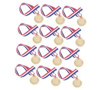 SUPVOX 12 Piezas Medallas Deportivas Colgantes de Metal Dorado Pequeñas con Cinta para Premios Competición Escolar y Reconocimientos