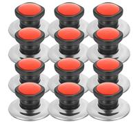 SUPVOX 12 Pomos Cuadrados para Tapas de Ollas y Sartenes, Perillas de Repuesto de Plástico Resistentes al Calor, Accesorio de Cocina Reemplazable para Cacerolas y Vaporeras, Color Rojo,