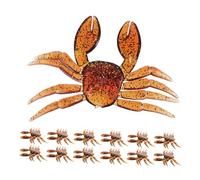 SUPVOX 15 Piezas Señuelos de Cangrejo Realistas de PVC para Pesca Agua Blando de Hundimiento Lento para Lucio y Percas Simulación Dinámica para Atraer Peces Tranquilas y Corrientes