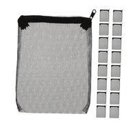 SUPVOX 15piezas Bolsas De Filtro para Peceras De Malla De Poliéster con Cierre para Filtración De Acuarios Mejora De De Agua Eliminador De Olores De Pescado Bolsa De Medios Filtrantes Par