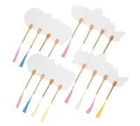 SUPVOX 16 Piezas Abanicos Blancos para Manualidades Infantiles Abanicos de Mano Lisos para Pintura Caligrafía y Dibujo Decoración para Fiestas y Suministros de DIY