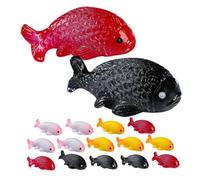 SUPVOX 16piezas Miniaturas De Peces Koi y Goldfish para Decoración De Jardines y Acuarios Accesorios para Terrarios y Pasteles Adornos De Animales Marinos